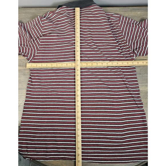 VINTAGE Walt Disney World Golf Collection Polo Shirt Mens Large Stripe Red/Black - Picture 6 of 6